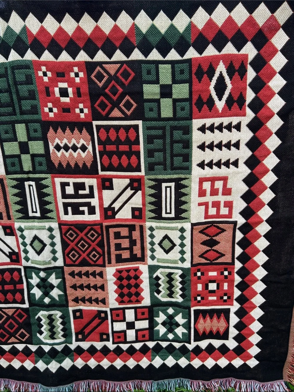 Crown Crafts Woven Throw American Indian & Quilt Motifs